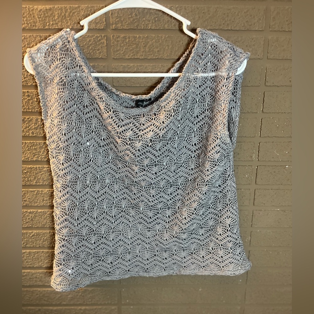 Express Light Gray Knit Top